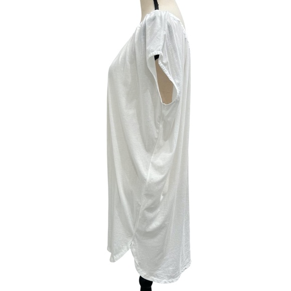 ORGANIC BY JOHN PATRICK WHITE COTTON ON OR OFF THE SHOULDER TUNIC DRESS - Picture 7 of 12